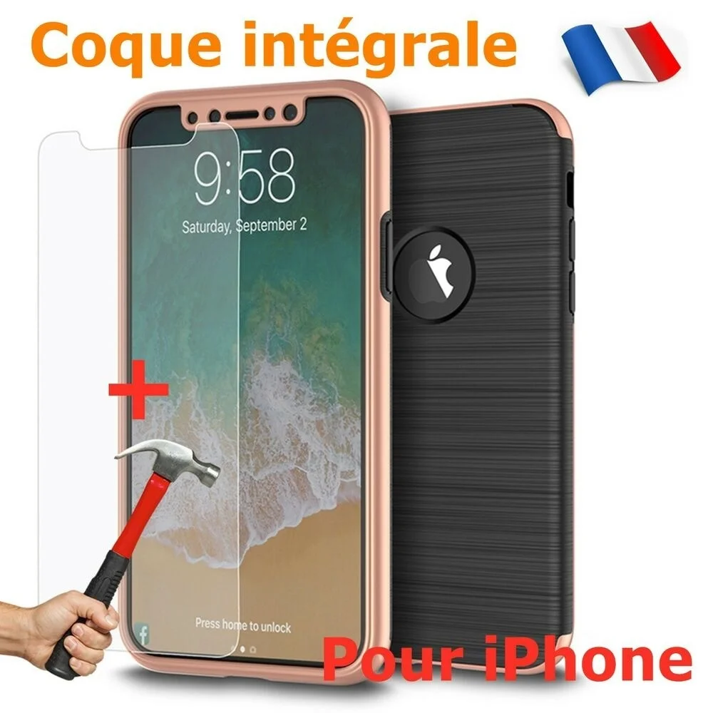 

Verre trempé + Coque For iPhone XS/X/8/7/6/S/Plus Etui Intègrale Protection 360 Case