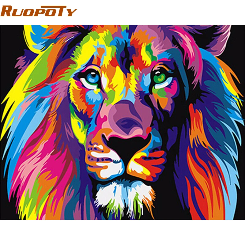 Набор для рисования по номерам на холсте львы 40 х50 см|diy painting|unique giftpainting diy |