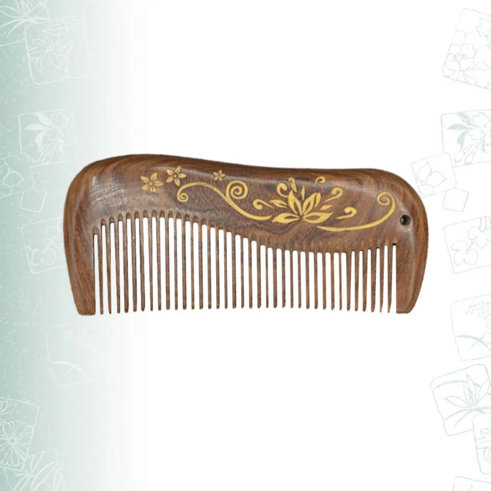 

1Pc Anti-static Hair Comb Sandalwood Carving Comb Scalp Comb for Girls Ladies