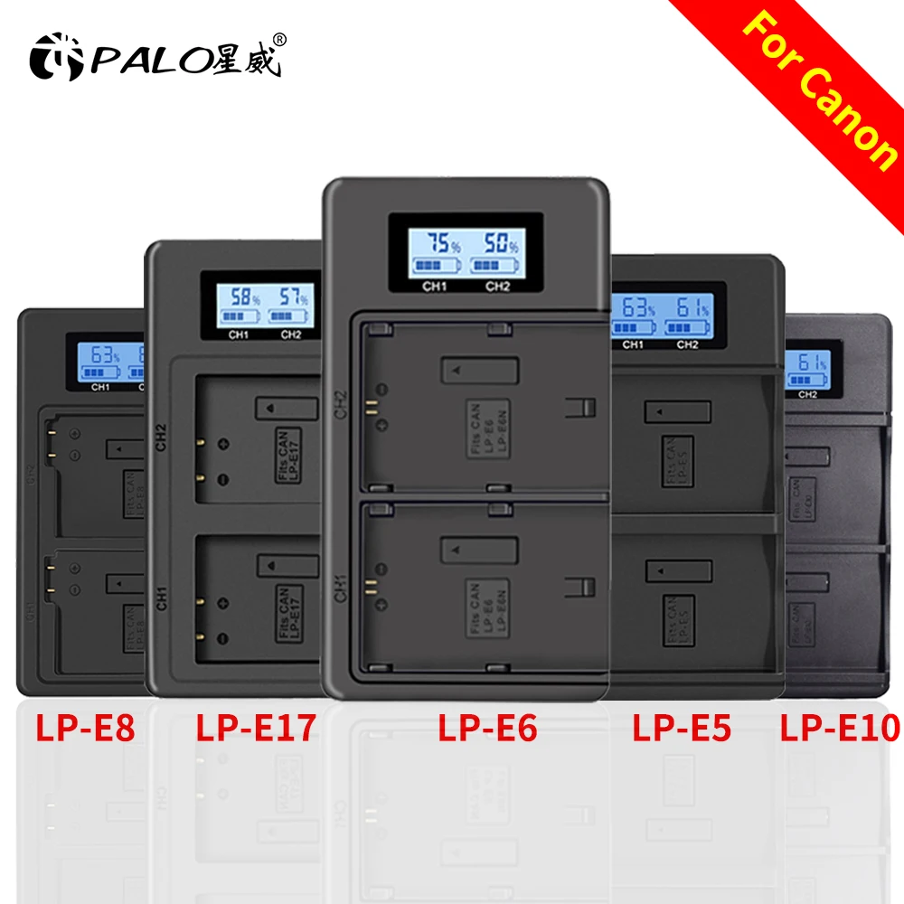 Canon LP-E5 LP-E6 LP-E8 LP-E10 LP-E12 LP-E17 LP E5 E6 E8 E10 E12 E17 батарея USB двойное умное зарядное