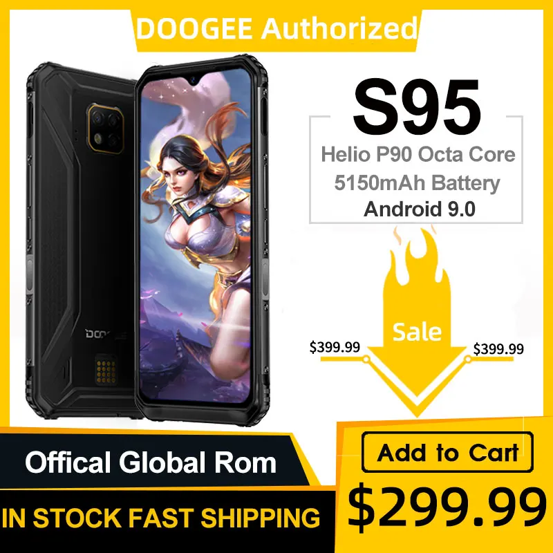 DOOGEE S95 смартфон с 5 дюймовым дисплеем восьмиядерным процессором Helio P90 ОЗУ 6 ГБ ПЗУ 3
