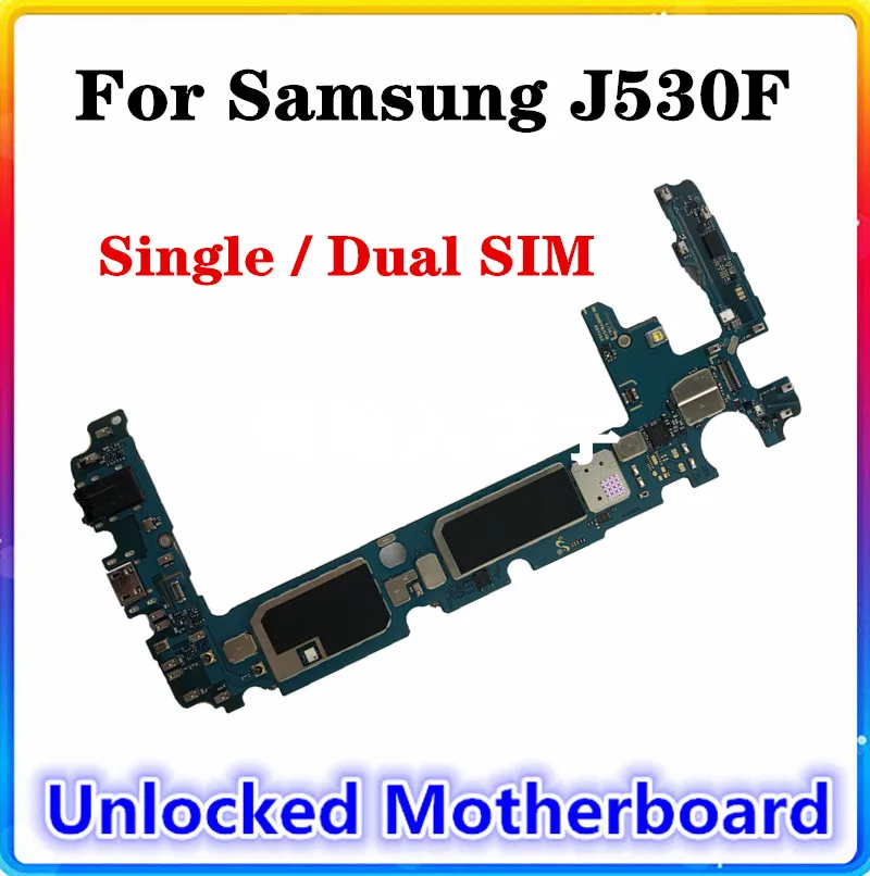 Материнская плата для Samsung Galaxy J5 J530F одна две SIM карты оригинальная 100% чистая