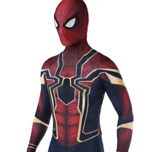 Advanced Version Movie Iron Man Spider Costume Cosplay 3D Print Spandex Homecoming Costume Bodysuit Halloween Cosplay Jumpsuit