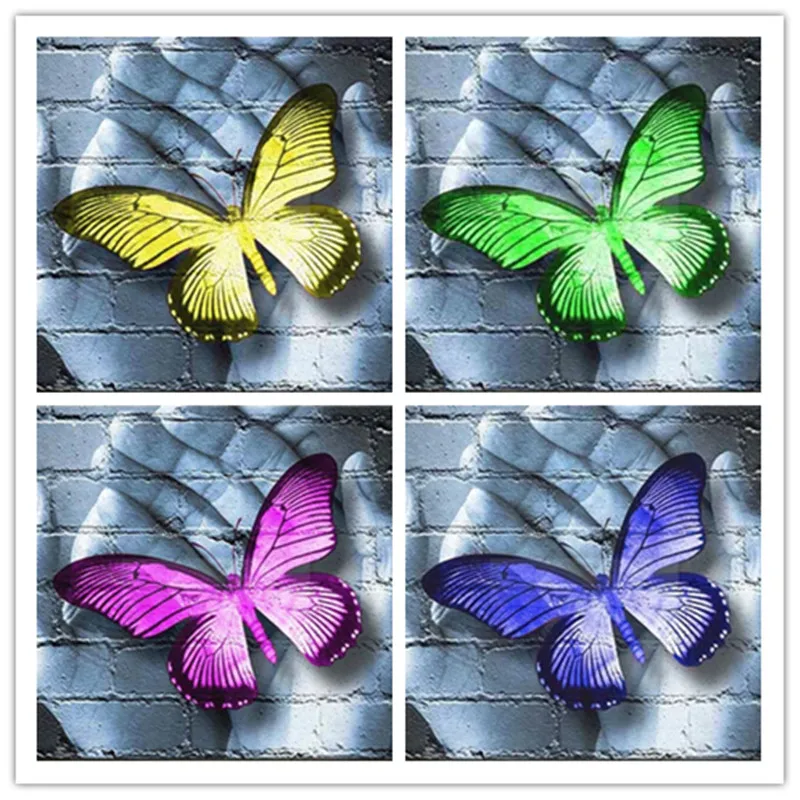 Полное сверление DIY Алмазная картина животное красочная бабочка вышитая