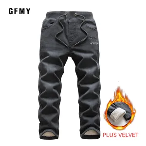 GFMY Brand 2021 Leisure Winter Black Plus Velvet Boys Jeans 3year -10year Keep warm Straight type Ch in India