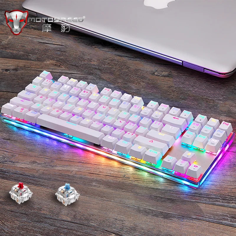 

Original Motospeed K87S Gaming Mechanical Keyboard USB Wired 87 keys with RGB Backlight Red/Blue Switch for PC Computer Gamer