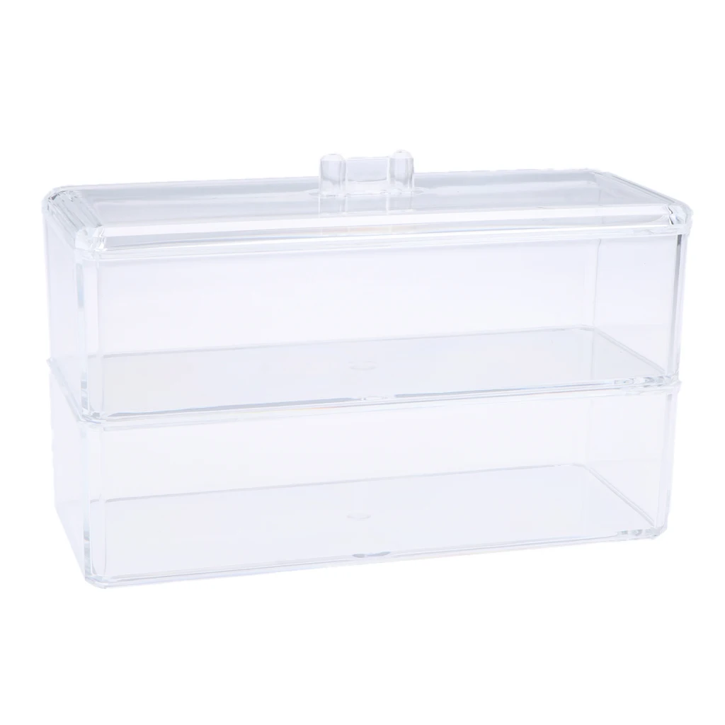 

2 Layers Acrylic Makeup Box Cosmetic Holder Storage Case Jewelery Organiser