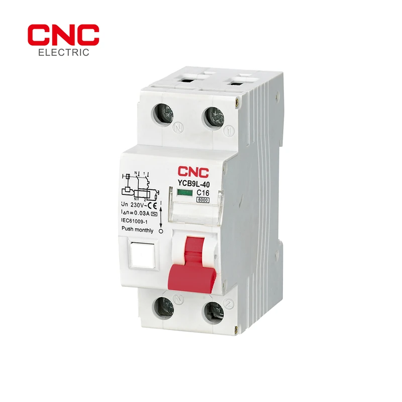 

CNC 230V 30mA 36mm Phase-neutral RCBO YCB9L-40 Residual Current Circuit Breaker with Overcurrent Protection 6A-40A
