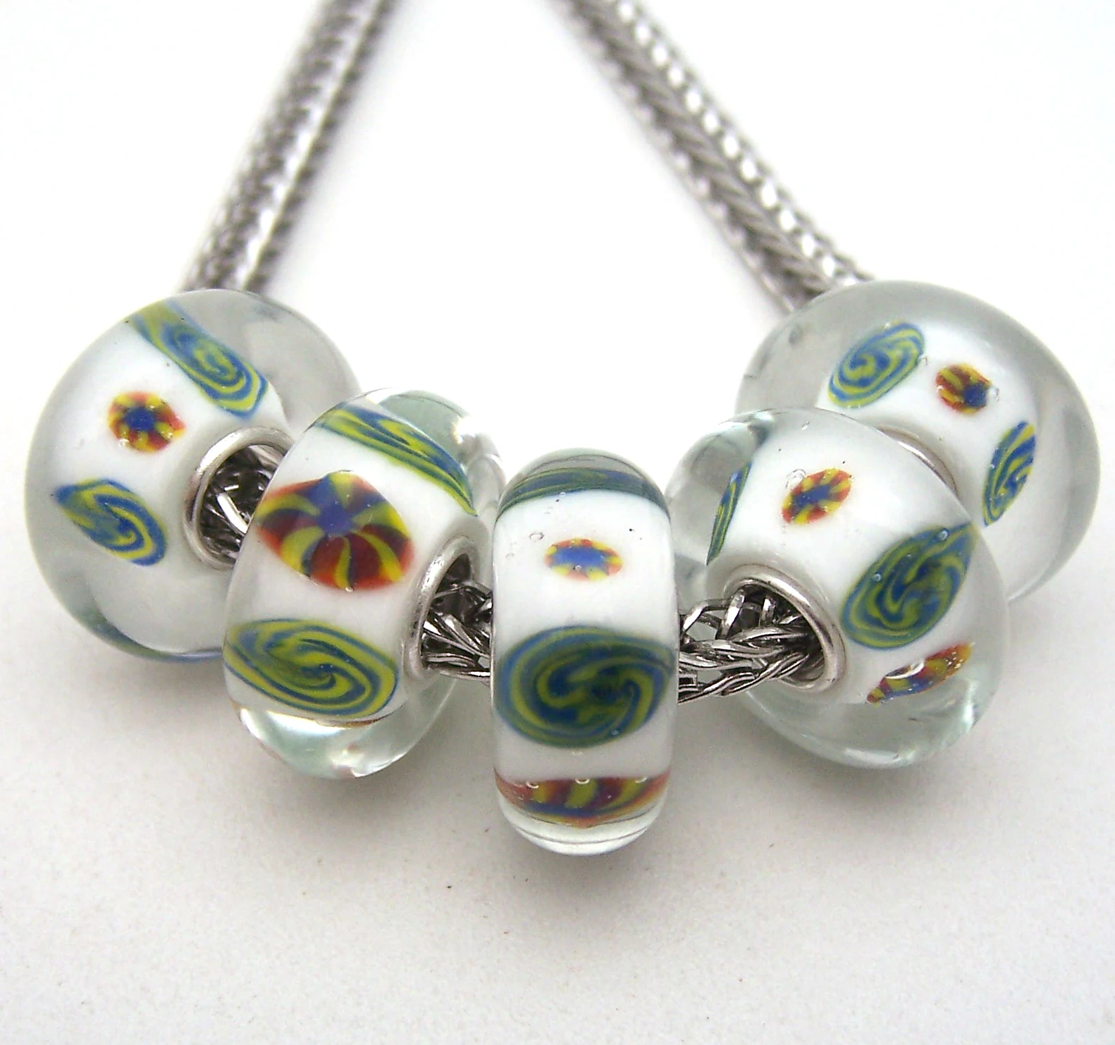 

JGWG3227 5X 100% Authenticity S925 Sterling Silver Beads Murano Glass beads Fit European Charms Bracelet diy jewelry Lampwork