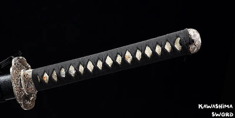 

Unokubi Zukuri Katana Series-Spring Steel Full Tang Double Edges Sharp Ready For Battle-Handmade Japanese Sword/Black Mat