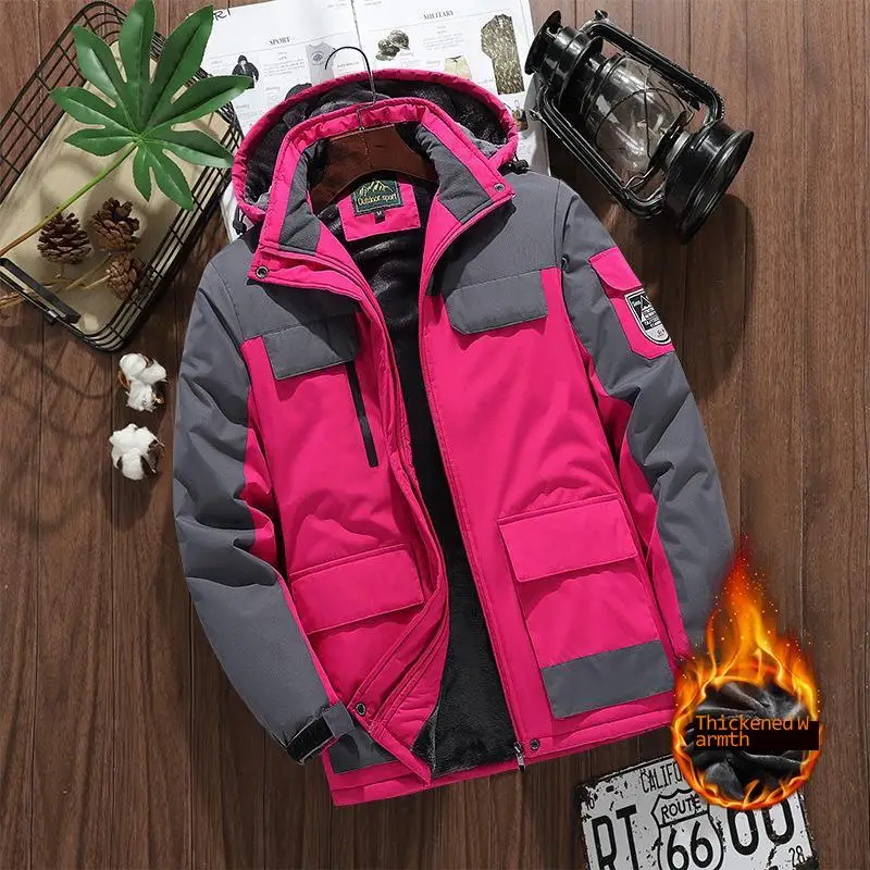 Winter Windproof Hooded Jacket Men Women Coat Waterproof Outwear Fishing Camping Hiking Clothing Jackets Ski Suit Plus Size 9XL