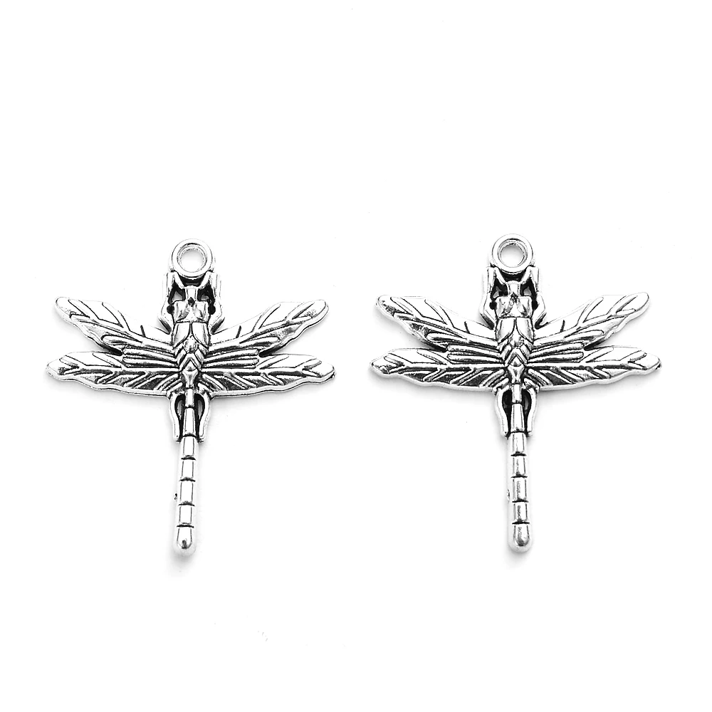 

30pcs Dragonfly Charms Jewelry Making Pendants Fit Necklace Bracelet DIY Crafting antique silver color