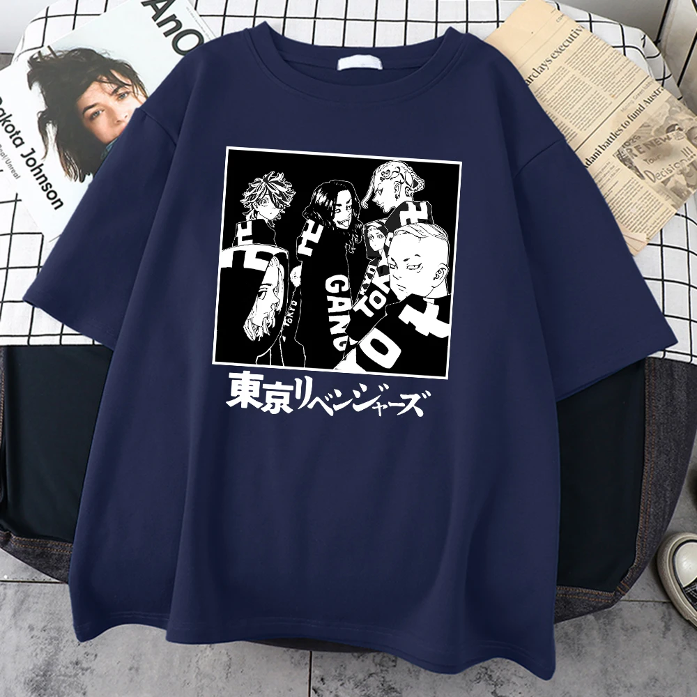 

Tokyo Revenge Anime T Shirt Summer Short Sleeve Men Clothing Aesthetic Harajuku Tee Tops Vintage Oversize Tee-Shirt For Male