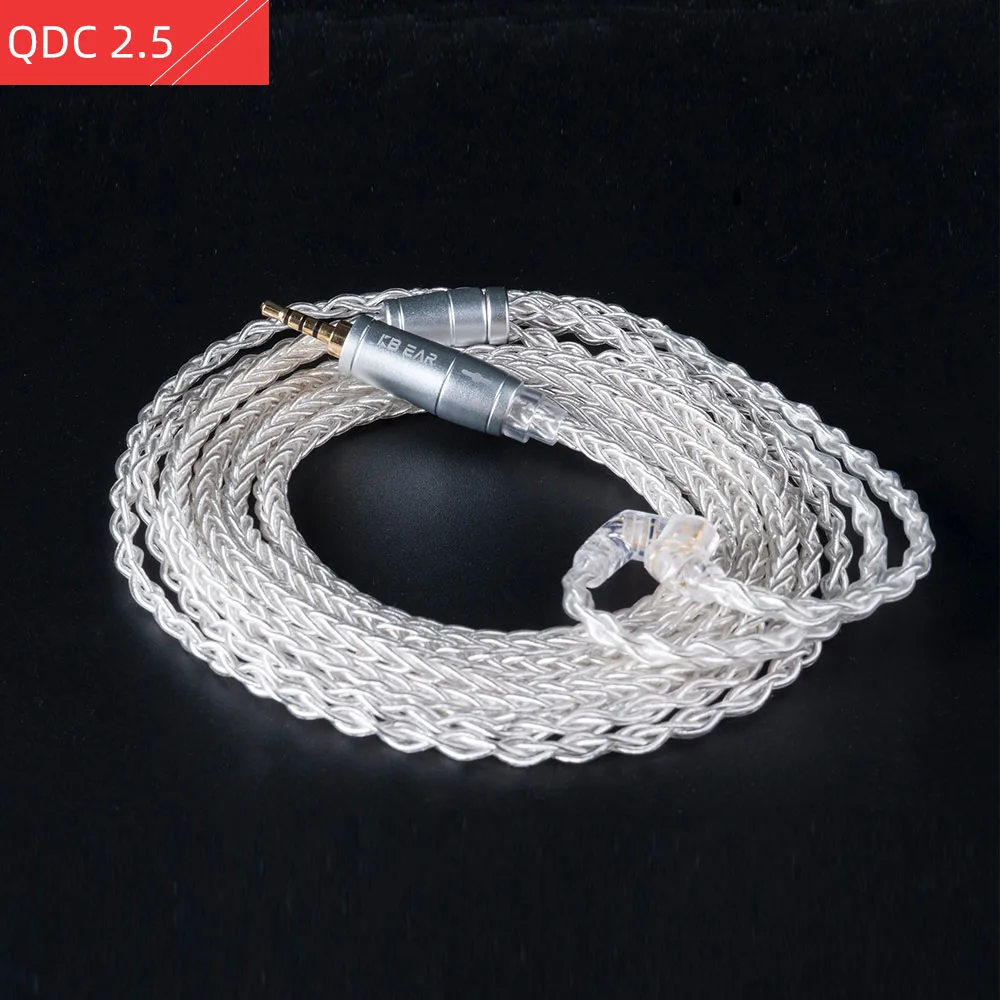 2.5mm QDC Silver FDBRO 8 ядер обновление посеребренный кабель баланс 2pin/MMCX/QDC с 2,5/3,5 кабель для наушников для A10 C10 ZS10 ZST IM2 - Цвет: 2.5mm QDC Silver