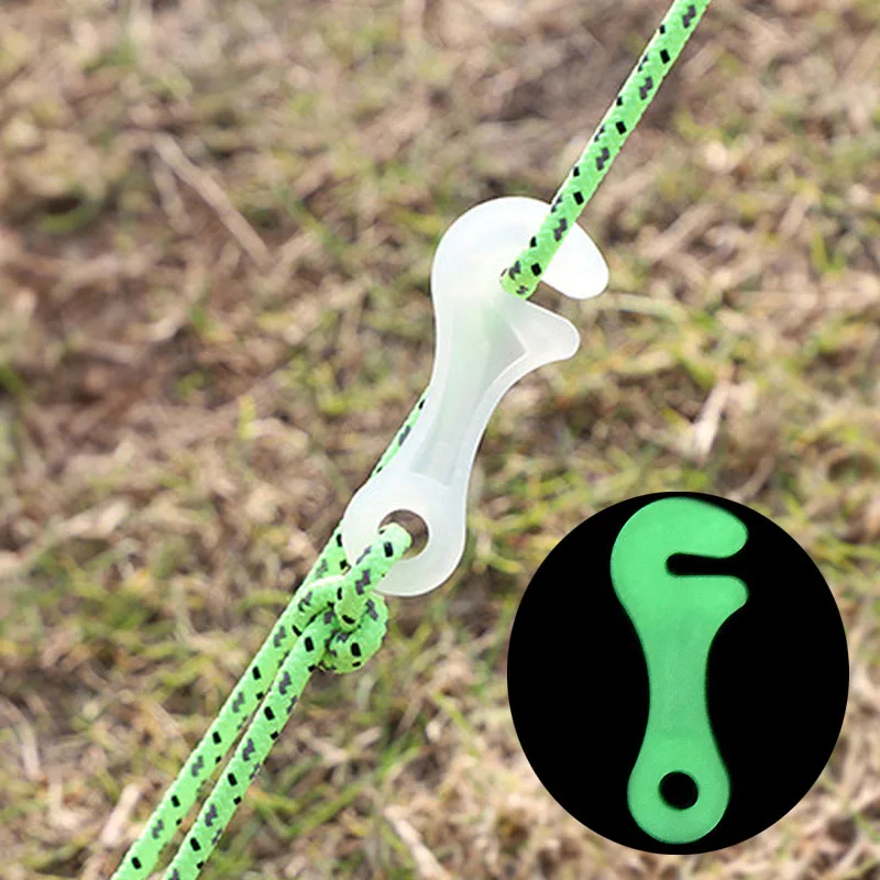

5/10pcs Luminous Rope Buckle Fluorescence Tent Buckle Alert Outdoor Camping Tent Anti-slip Wind Rope Stopper Tensioner