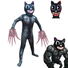 Женский страшный мультяшный Кот, костюмы на Хэллоуин для детей, популярная сирена 2021, косплей-костюм, карнавальный детский комбинезон, Набор масок
