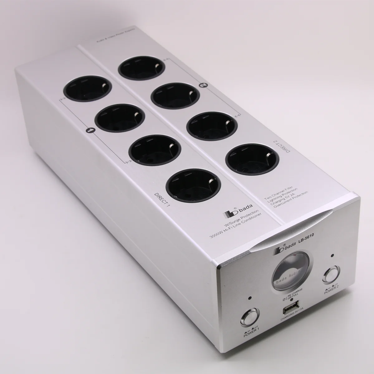 Bada 5610 сетевой фильтр с европейской вилкой разъем Schuko 2 канальный источника