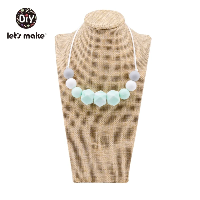 marble mint Давайте сделаем Силиконовые Прорезыватели из бисера Подсолнух деревянные грызуны Детские Прорезыватели ожерелья для мам кормящих BPA бесплатно вязанные бусины прорезыватели - Цвет: marble mint