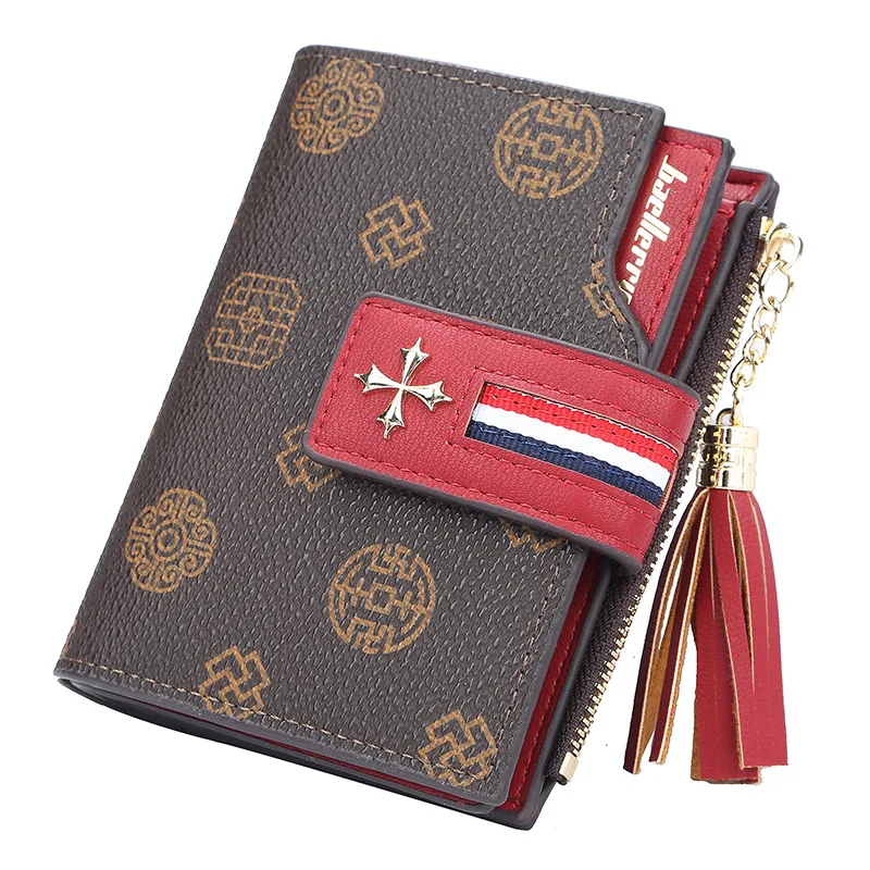

Retro Monogram Wallet Ladies Money Bag Chic PVC Leather Women ID Card Holder Female Small Purse Fashion Girl's Clutch Bag 2021