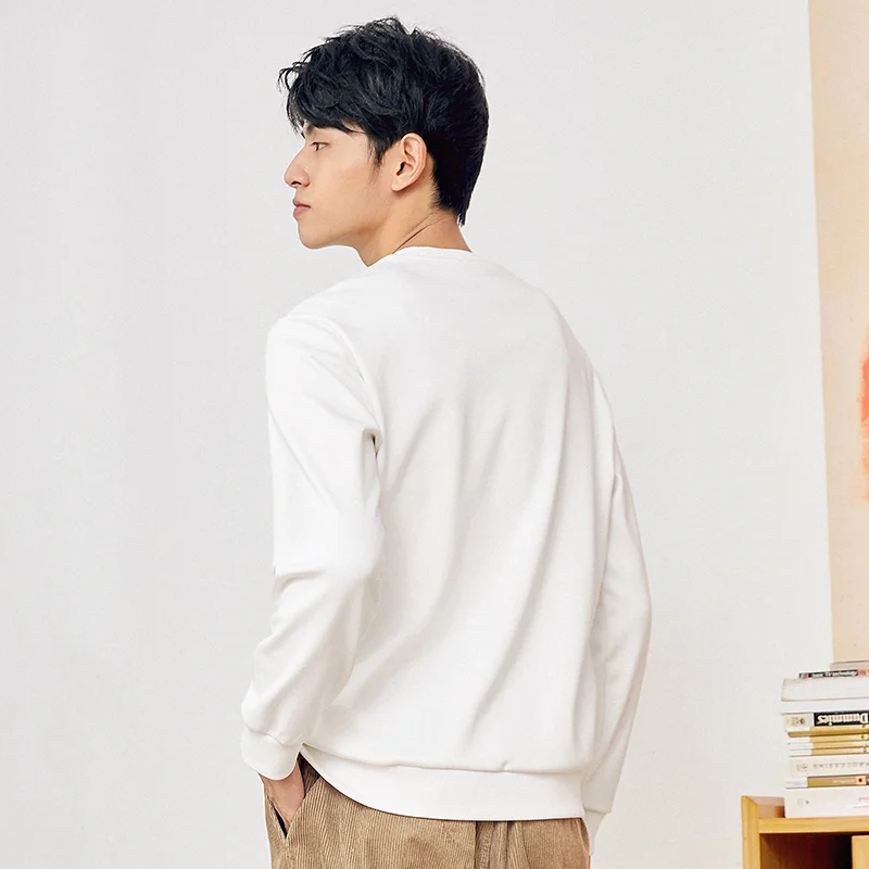 

SEMIR Sweatshirt Men O Neck Contrast Letter Hoodie Men 2020 Autumn New Style Plus Velvet Warmth Trend Hong Kong Style Clothes