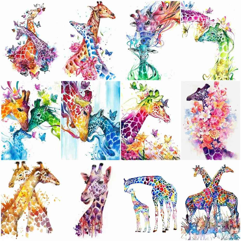 

HUACAN Full Diamond Painting Giraffe 5D DIY Diamond Embroidery Deer Mosaic Rhinestone Cross Stitch Animal Home Decoration
