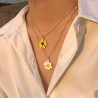 Женское многослойное ожерелье ZOVOLI Daisy Pearl, милая цепочка с кулоном, ювелирное изделие в подарок, 2021