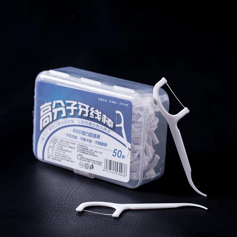 100pcs Dental Floss Flosser Picks Interdental Brush Teeth Toothpicks Stick thread Tooth Clean Oral Care 7.5cm Beauty Tools | Красота и