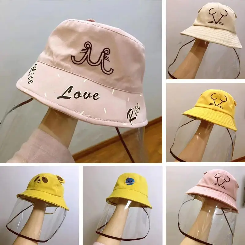 

New Children's Anti-fog Hat Outdoor Dustproof Sunscreen Fisherman Hat Fashion Printed Windshield Protection Equipment