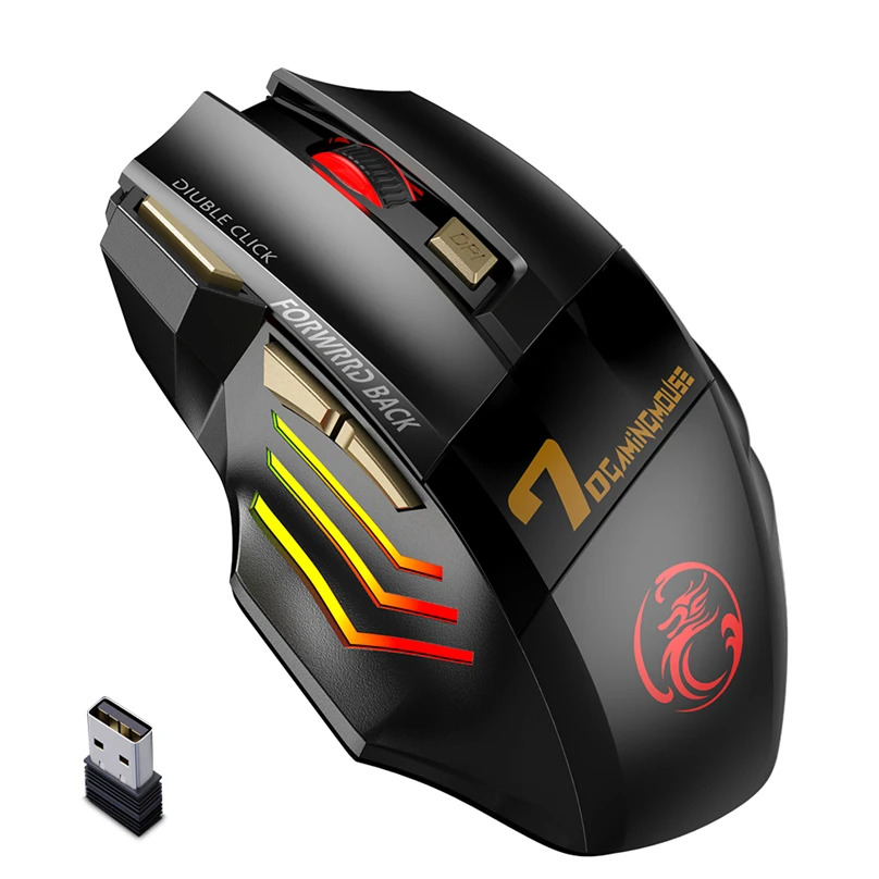 

Wireless Gaming Mouse Wireless Mouse Rechargeable Computer Mouse Gamer Ergonomic Mause Silent USB 7 Button RGB Mice For PC Game