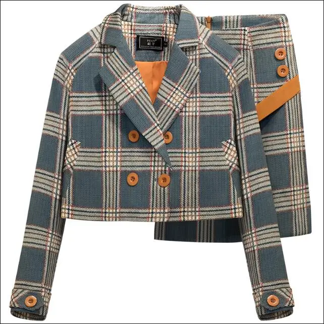 Элегантное женское мини платье блейзер с длинным рукавом двубортный Блейзер