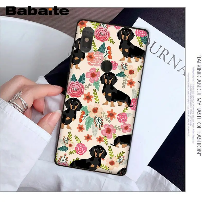 Babaite Animals Dogs Dachshund Black Soft Shell Phone Cover for Xiaomi Mi Note 2 3 MIX 2 2S Redmi 5 5 Plus 6 6Pro 6A Note 5 5A