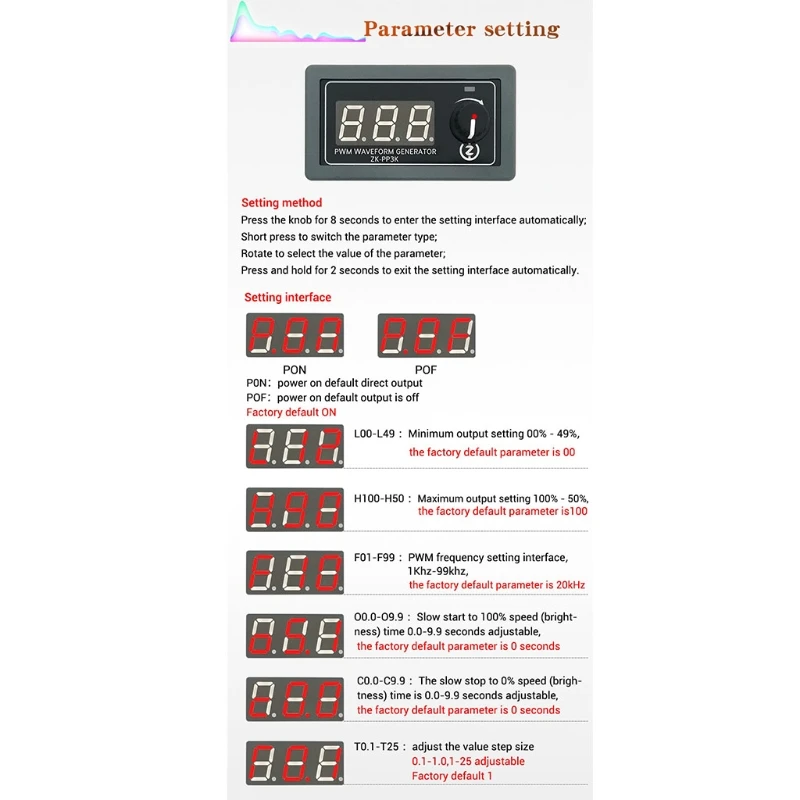 Цифровой дисплей 203F PP3K Регулируемый импульсный генератор ШИМ светодиодный