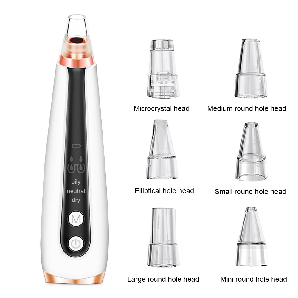 

Vibration Massager Dead Skin Face Cleaner Black Head Removal 6 Treatment Heads Acne Removing Apparatus Pores Cleaner Effective