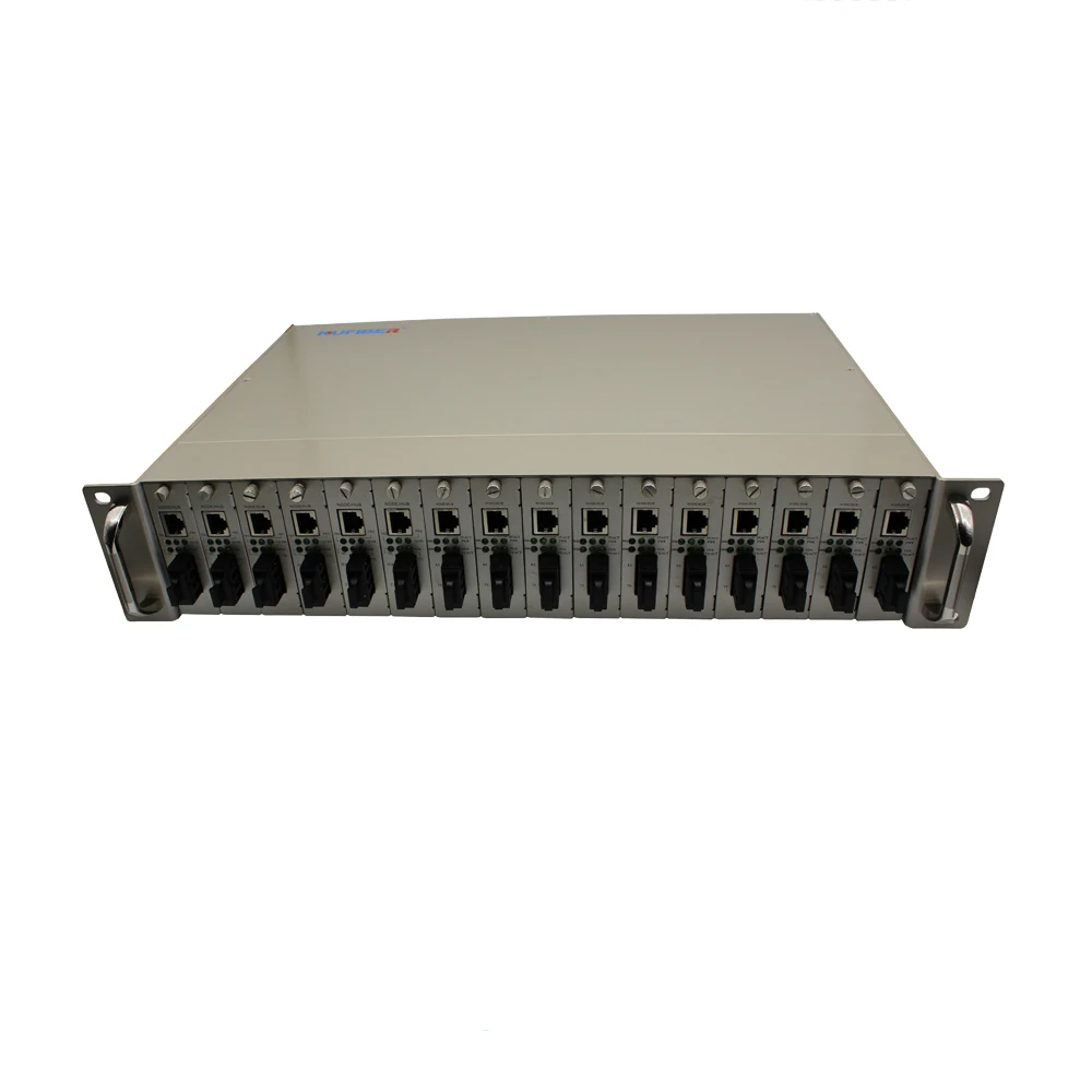 

16 Ports Media Converter Chassis 2U 19'' Fiber Card