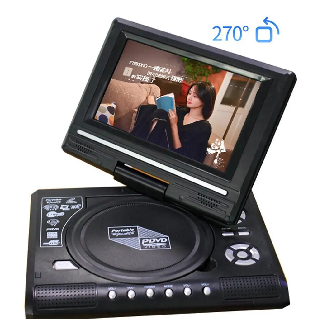 Портативный DVD плеер цифровой мультимедийный проигрыватель с 25 Вт игры FM MP3, WMA радиокарта 90-120 минут JPEG ридер