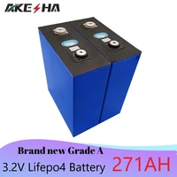 akesha 2021 brand new grade a 8pcs 3 2v 271ah%c2%a0lithium%c2%a0iron phosphate%c2%a0lifepo4 prismatic%c2%a0battery%c2%a0cell for solar us eu tax free