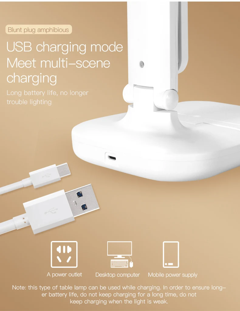 USB Перезаряжаемые светодиодные лампы для письменного стола настольные лампы для защиты глаз складные для чтения огни Сенсорное управление для Для детей