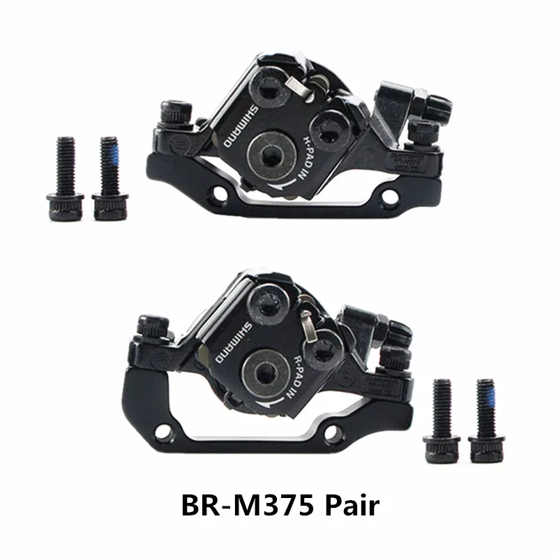 Only Pair SHIMANO BR-M375 механические дисковые тормозные суппорты для Acera Alivio Deore с смоляные подушечки M375 суппорт w/n G3/HS1 ротор 160 мм - Цвет: Only Pair