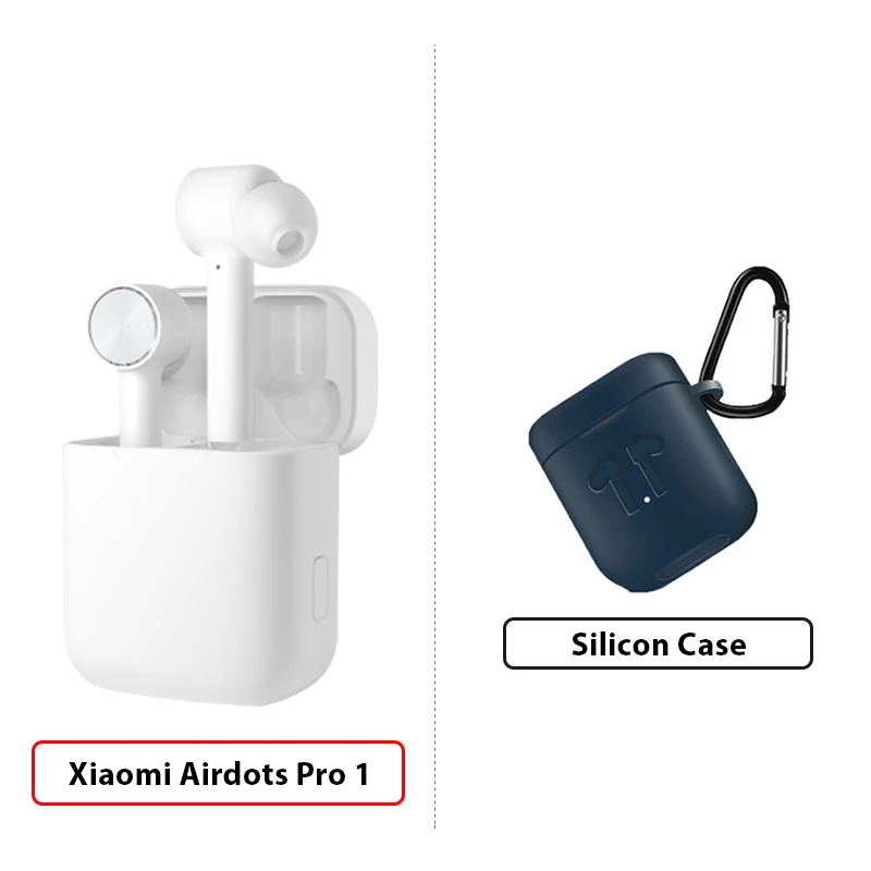 1Add Dark Blue Case Xiao mi Airdots Pro TWS беспроводные наушники mi True беспроводные Bluetooth наушники ANC переключатель ENC HD управление нажатием для IOS Android - Цвет: 1Add Dark Blue Case