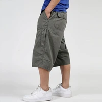 military style 2021 summer men baggy pants cargo cotton calf length 34 pants casual loose trouser male big plus size xl 6x