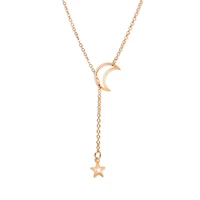 2021 latest fashion necklace sweet style popular simple retro moon star pendant necklace female wholesale
