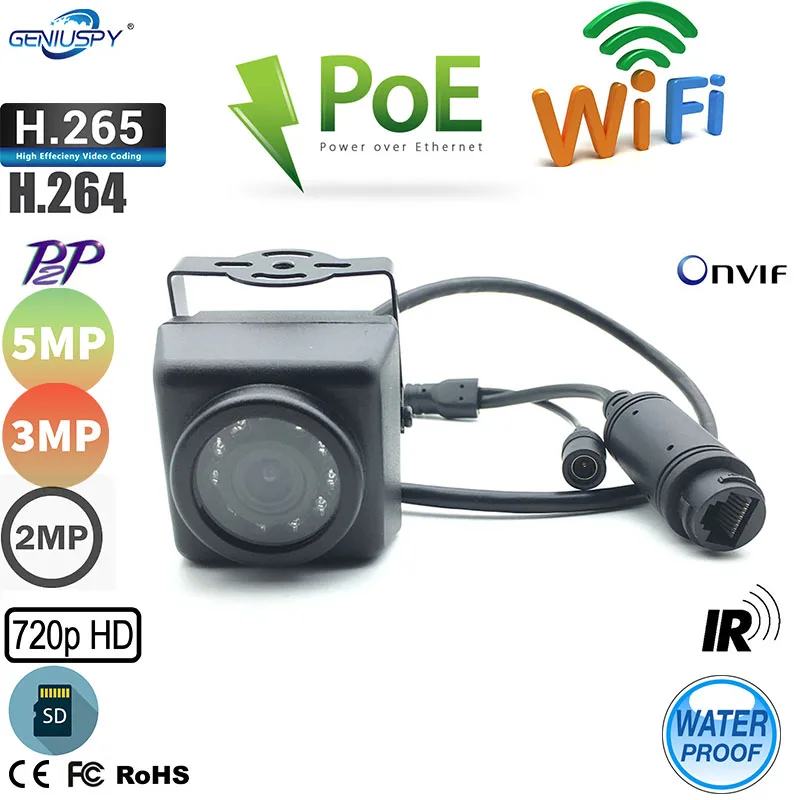 Наружная водонепроницаемая инфракрасная камера Micro Wifi POE, 1 мп, 3 мп, 2 мп, 5 мп, с слотом для tf-карты, дистанционным просмотром для использования...