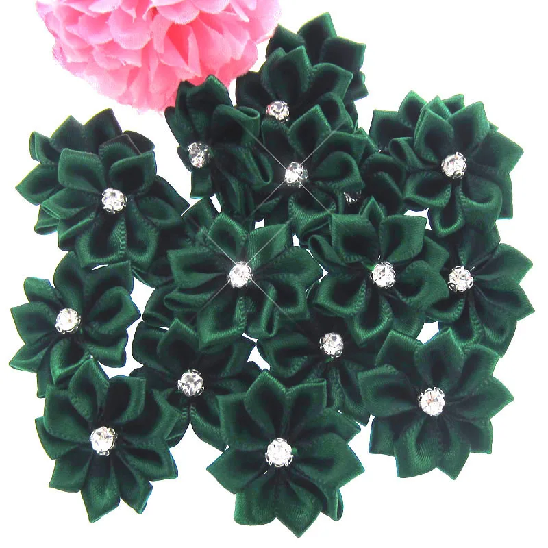 

12pcs 1" Handmade satin ribbon flowers appliques artificial flowers fit sewing wedding craft decoration 2.8cm