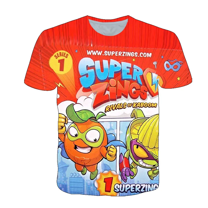 

2021 New 3D Super Zings Print T-shirt For Kids Funny Superzings Toy Children Short Sleeve Tee Baby Boy Clothes Streetwear Tops