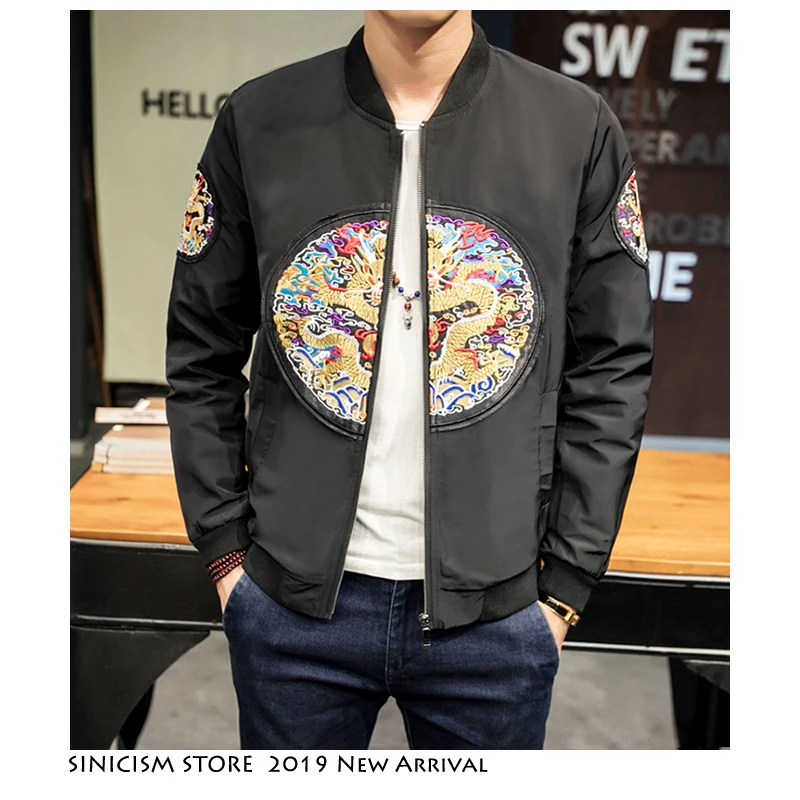 Sinicism Store Мужская Осенняя коллекция 2019 года куртки в китайском стиле с вышивкой