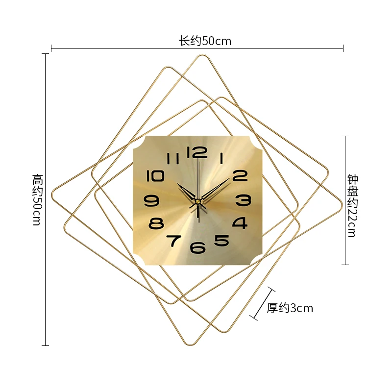 Золотые Большие креативные настенные часы скандинавские декорация современный