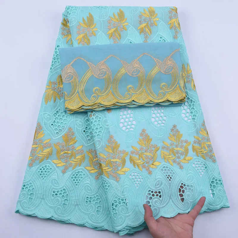 Африканская сухая хлопчатобумажная кружевная ткань 2020 черный 5 + 2 ярдов