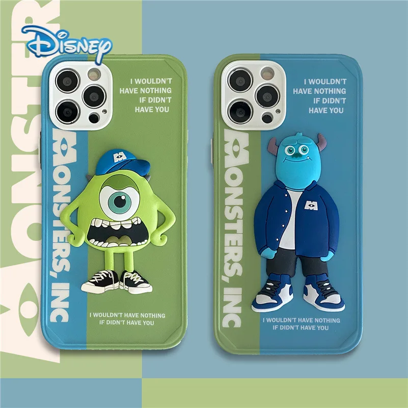 

Disney 3D Cartoon Phone Case for iPhone 13 12 11 Pro Max X XR 7 8 Plus SE Cute Couples Boy Anti-Fall Cellphone Protective Covers