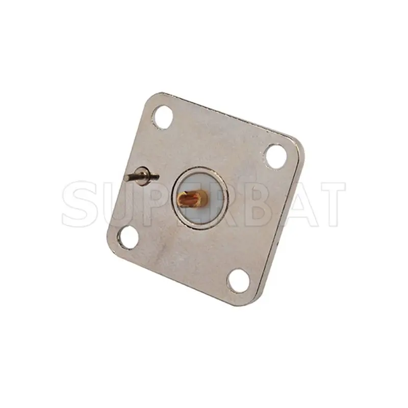 Superbat 10pcs BNC Female 4 Hole Panel Mount Straight with Solder Cup Wide Flange