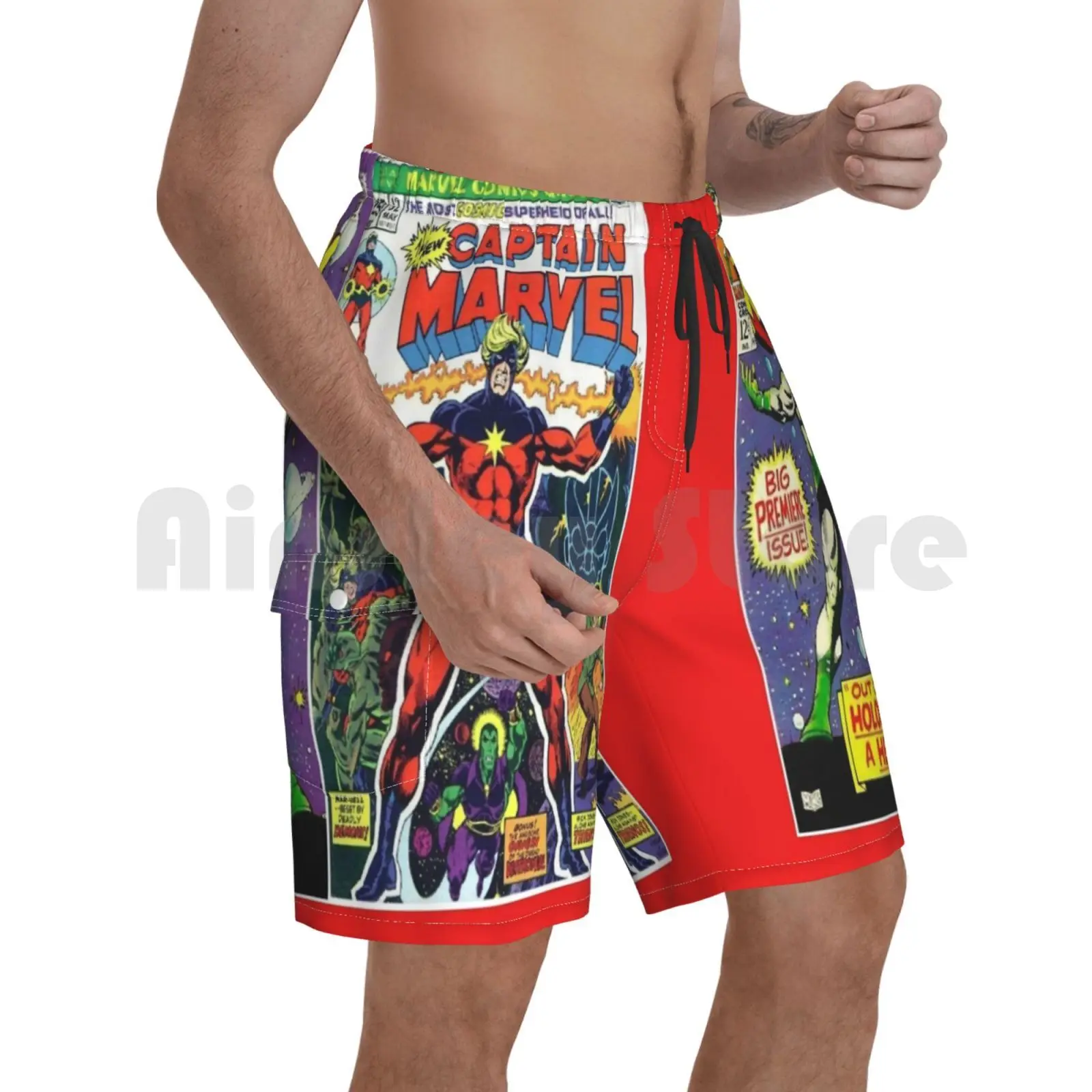 Капитан Пляжные шорты мужские пляжные Плавание Мужские Шорты для купания Super hero